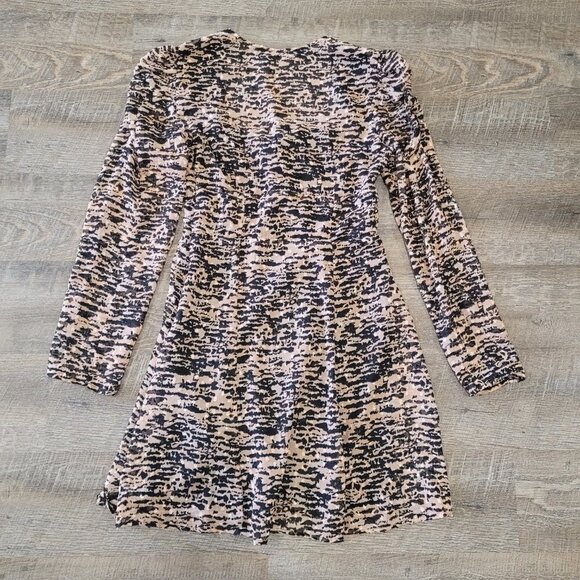 ZARA | Animal Print Long Sleeve Mini Dress | Sz. XS - Picture 9 of 9